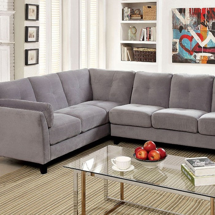 Furniture of America - Peever Sectional in Warm Gray - CM6368GY - GreatFurnitureDeal