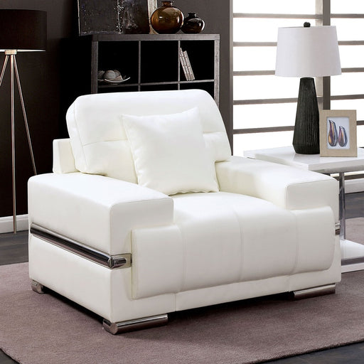 Furniture of America - Zibak 3 Piece Living Room Set in White - CM6411WH-3SET - GreatFurnitureDeal
