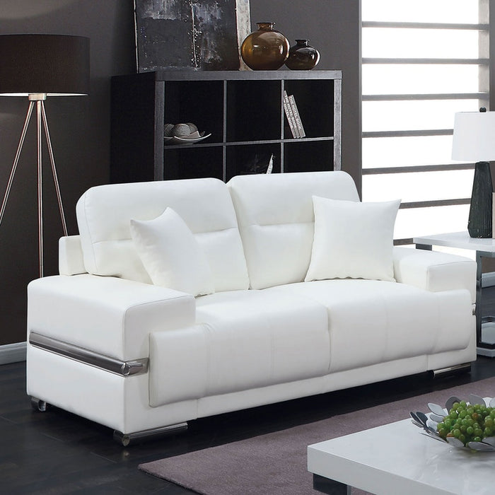 Furniture of America - Zibak 2 Piece Living Room Set in White - CM6411WH-2SET