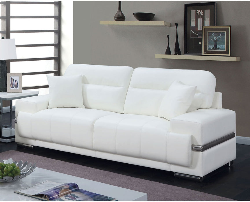 Furniture of America - Zibak 3 Piece Living Room Set in White - CM6411WH-3SET