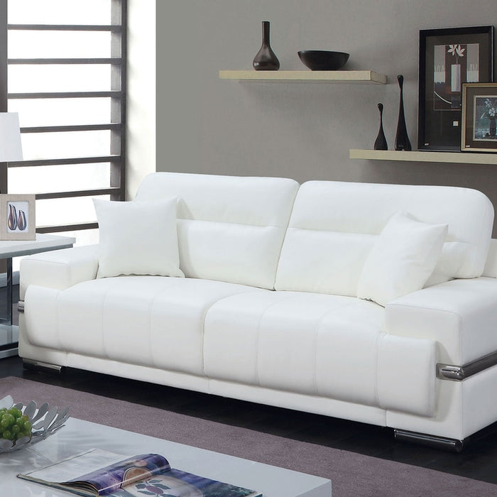 Furniture of America - Zibak 2 Piece Living Room Set in White - CM6411WH-2SET