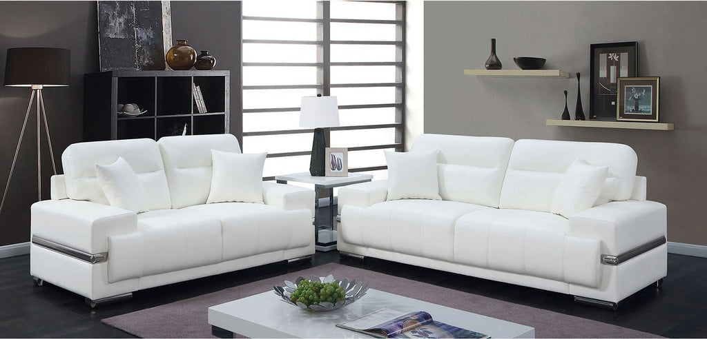 Furniture of America - Zibak Love Seat in White - CM6411WH-LV