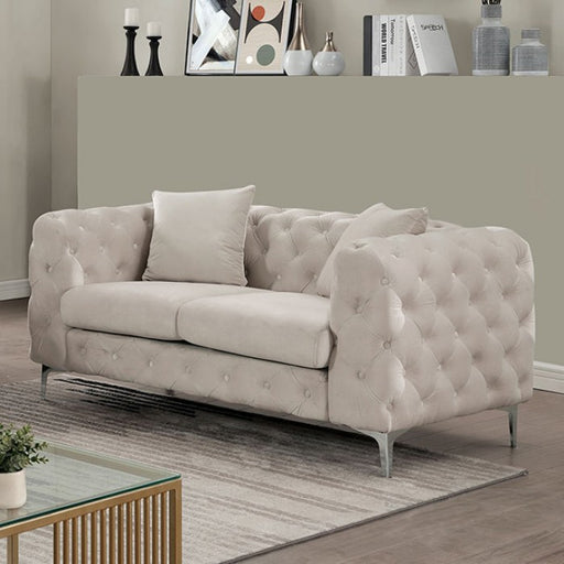 Furniture of America - Sapphira Loveseat in Beige - CM6498BG-LV - GreatFurnitureDeal