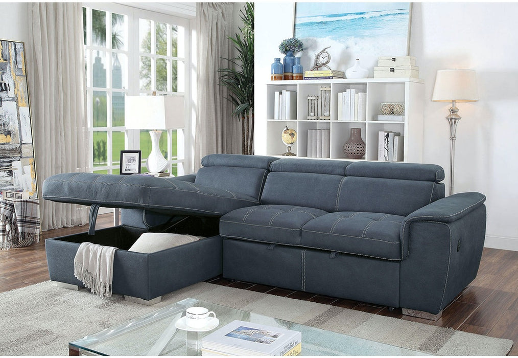 Furniture of America - Patty Sectional in Blue - CM6514BL