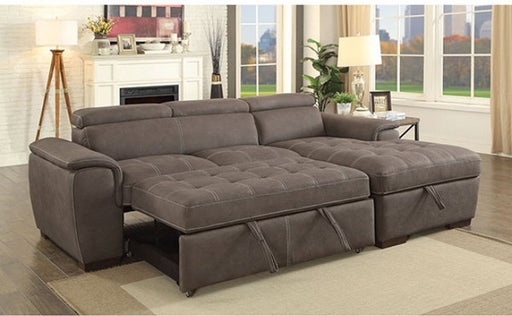 Patty Ash Brown Sectional Sofa - CM6514BR - Open View