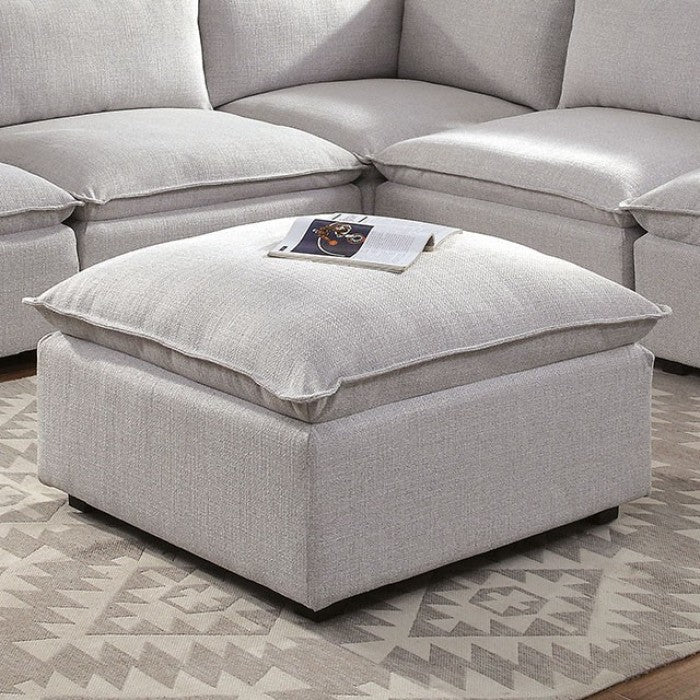 Furniture of America - Arlene Ottoman in Light Gray - CM6547-OT