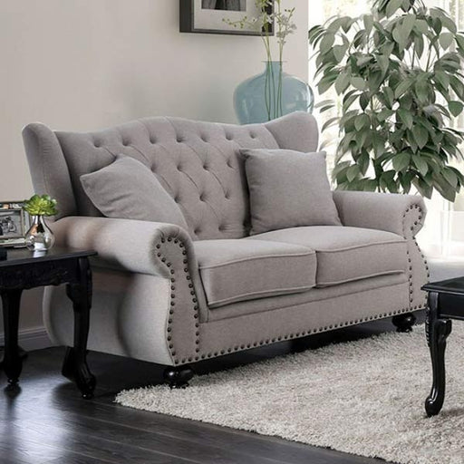 Furniture of America - Ewloe 2 Piece Sofa Set in Light Gray - CM6572GY-SF-LV - Loveseat