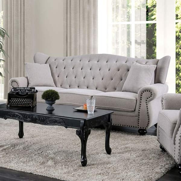 Furniture of America - Ewloe 2 Piece Sofa Set in Light Gray - CM6572GY-SF-LV - Sofa