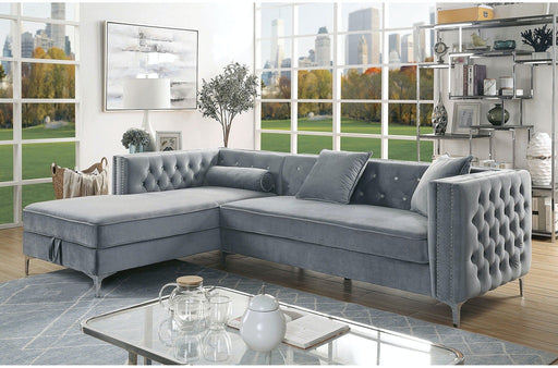 Furniture of America - Amie Sectional in Gray - CM6652GY-SECT - GreatFurnitureDeal
