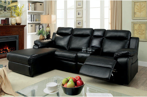 Furniture of America - Hardy Sectional with Console in Black - CM6781BK - GreatFurnitureDeal