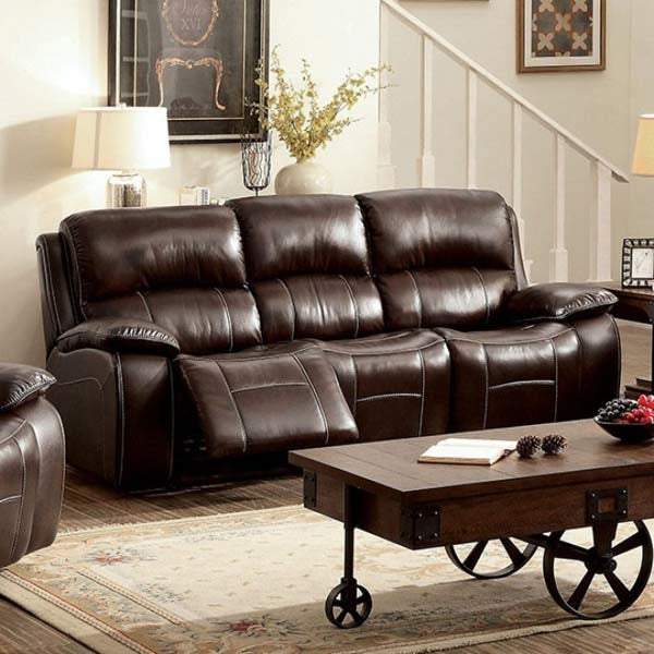 Ruth Brown 3 Piece Reclining Living Room Set - CM6783BR-SF-LV-CH - Reclining Sofa