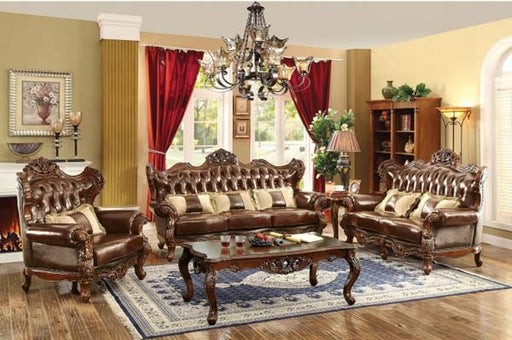 Furniture of America - Jericho Dark Oak 2 Piece Sofa Set - CM6786-SF-LV - GreatFurnitureDeal