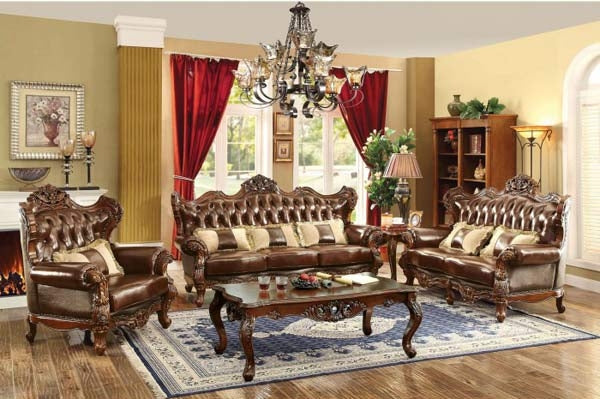 Furniture of America - Jericho Dark Oak 2 Piece Sofa Set - CM6786-SF-LV