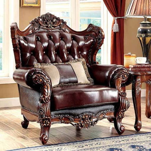 Furniture of America - Jericho Dark Oak 3 Piece Living Room Set - CM6786-SF-LV-CH - GreatFurnitureDeal