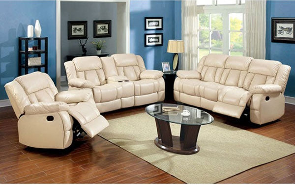 Furniture of America - Barbado 2 Piece Reclining Sofa Set in Ivory - CM6827-SF-CH