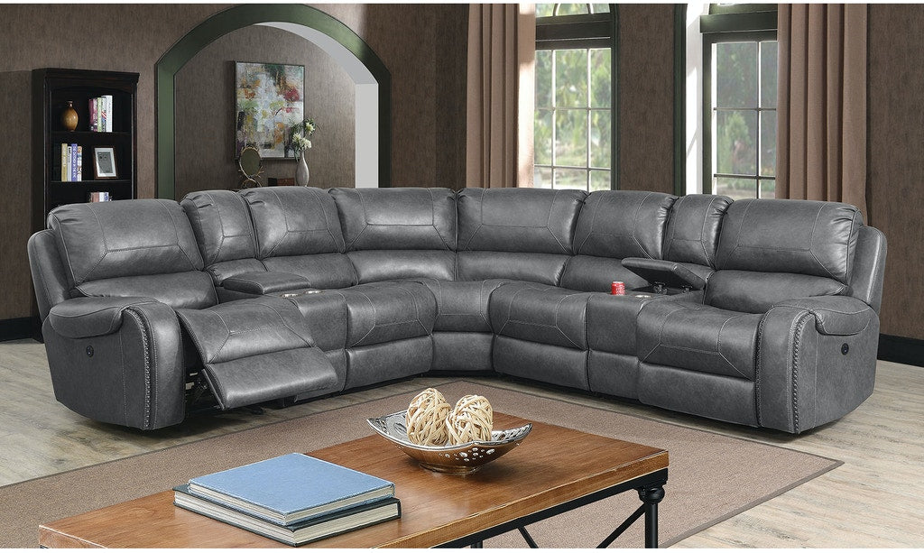Furniture of America - Joanne Power Sectional in Gray - CM6951GY-PM-SECT - GreatFurnitureDeal