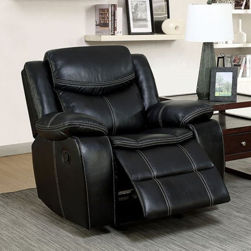 Furniture of America - Pollux Black 3 Piece Reclining Living Room Set - CM6981-SF-LV-CH - GreatFurnitureDeal