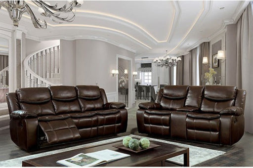 Furniture of America - Pollux Brown 2 Piece Reclining Sofa Set - CM6981BR-SF-LV
