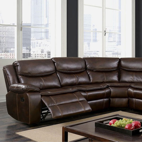 Furniture of America - Pollux Brown Reclining Sectional Sofa - CM6982BR - GreatFurnitureDeal