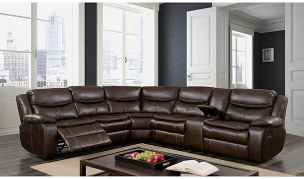 Furniture of America - Pollux Brown Reclining Sectional Sofa - CM6982BR