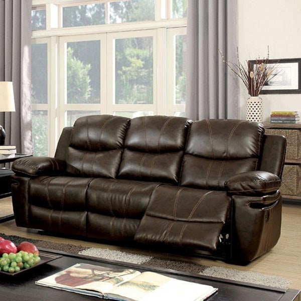 Furniture of America - Listowel Brown 3 Piece Reclining Living Room Set - CM6992-SF-LV-CH - GreatFurnitureDeal