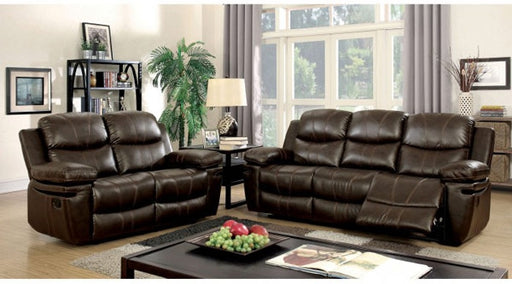 Furniture of America - Listowel Brown 3 Piece Reclining Living Room Set - CM6992-SF-LV-CH