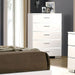 Furniture of America - Malte 6 Piece Eastern King Bedroom Set in White - CM7049WH-EK-6SET - Chest