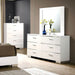 Furniture of America - Malte 6 Piece Eastern King Bedroom Set in White - CM7049WH-EK-6SET - Dresser Set