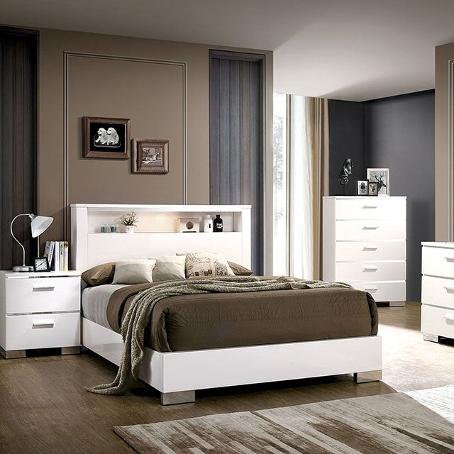 Furniture of America - Carlie Eastern King Bed in White - CM7049WH-EK - GreatFurnitureDeal