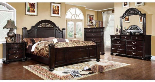 Furniture of America - Syracuse 5 Piece California King Bedroom Set in Dark Walnut - CM7129-CK-5SET - GreatFurnitureDeal