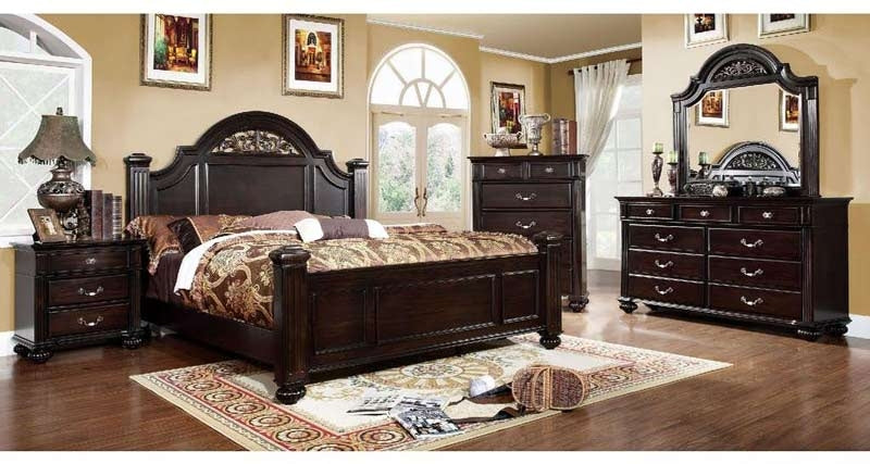 Furniture of America - Syracuse 6 Piece California King Bedroom Set in Dark Walnut - CM7129-CK-6SET