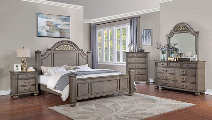 Furniture of America - Syracuse 5 Piece Queen Bedroom Set in Gray - CM7129GY-Q-5SET