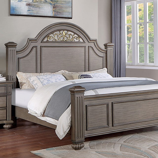 Furniture of America - Syracuse 5 Piece California King Bedroom Set in Gray - CM7129GY-CK-5SET