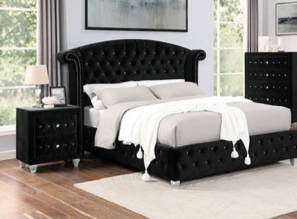 Furniture of America - Zohar 3 Piece Queen Bedroom Set in Black - CM7130BK-Q-3SET - GreatFurnitureDeal
