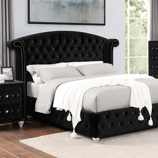 Furniture of America - Zohar 6 Piece Queen Bedroom Set in Black - CM7130BK-Q-6SET - GreatFurnitureDeal