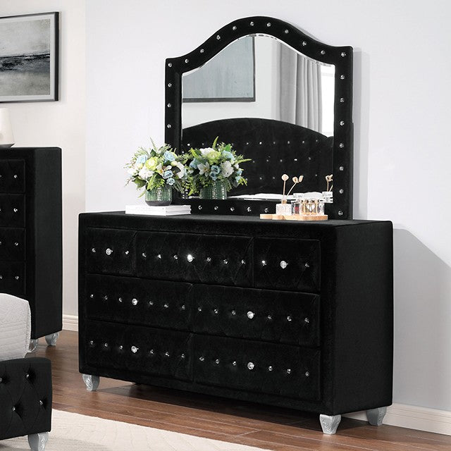 Furniture of America - Zohar 6 Piece Queen Bedroom Set in Black - CM7130BK-Q-6SET