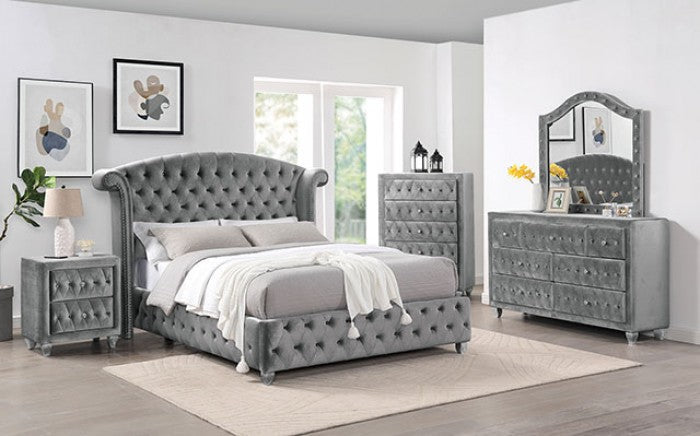 Furniture of America - Zohar Chest in Gray/Silver - CM7130GY-C - GreatFurnitureDeal
