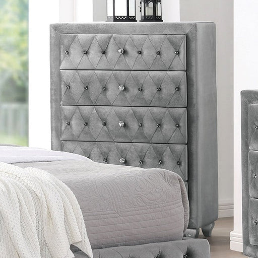 Furniture of America - Zohar Chest in Gray/Silver - CM7130GY-C - GreatFurnitureDeal