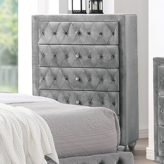 Furniture of America - Zohar Chest in Gray/Silver - CM7130GY-C