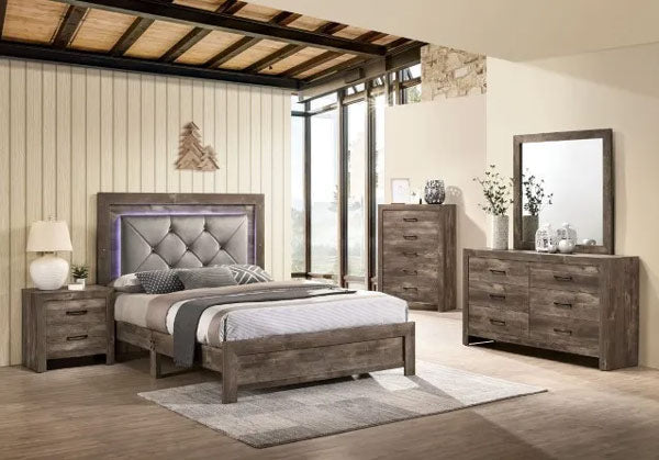 Furniture of America - Larissa 6 Piece California King Bedroom Set in Natural Tone - CM7149-CK-6Set - GreatFurnitureDeal