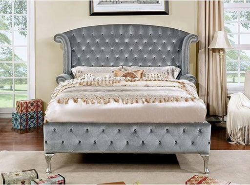 Furniture of America - Alzir Eastern King Bed in Gray - CM7150-EK - GreatFurnitureDeal