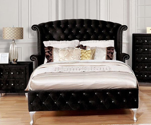 Furniture of America - Alzire 5 Piece Queen Bedroom Set in Black - CM7150BK-Q-5SET - Queen Bed