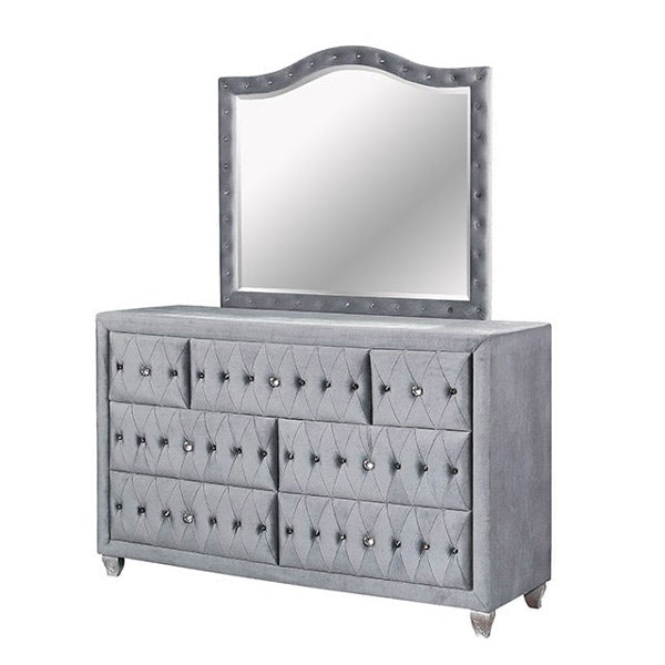 Furniture of America - Alzir 6 Piece Queen Bedroom Set in Gray - CM7150-Q-6SET - Dresser Set
