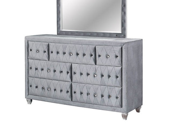 Furniture of America - Alzir 4 Piece Eastern King Bedroom Set in Gray - CM7150-EK-4SET - Dresser