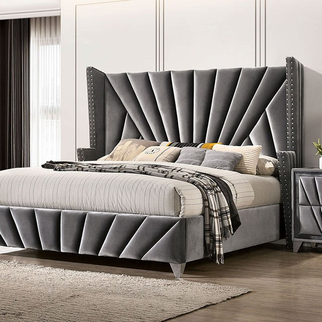 Furniture of America - Carissa 5 Piece Queen Bedroom Set in Gray - CM7164-Q-5Set