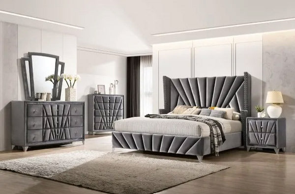 Furniture of America - Carissa Queen Bed in Gray - CM7164-Q