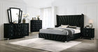 Furniture of America - Carissa 6 Piece Eastern King Bedroom Set in Black - CM7164BK-EK-6SET - GreatFurnitureDeal