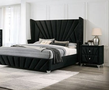 Furniture of America - Carissa 3 Piece California King Bedroom Set in Black - CM7164BK-CK-3SET - GreatFurnitureDeal