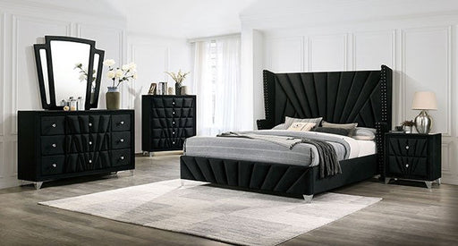 Furniture of America - Carissa Eastern King Bed in Black - CM7164BK-EK - GreatFurnitureDeal