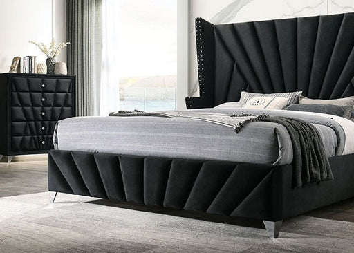 Furniture of America - Carissa 6 Piece Queen Bedroom Set in Black - CM7164BK-Q-6SET - GreatFurnitureDeal